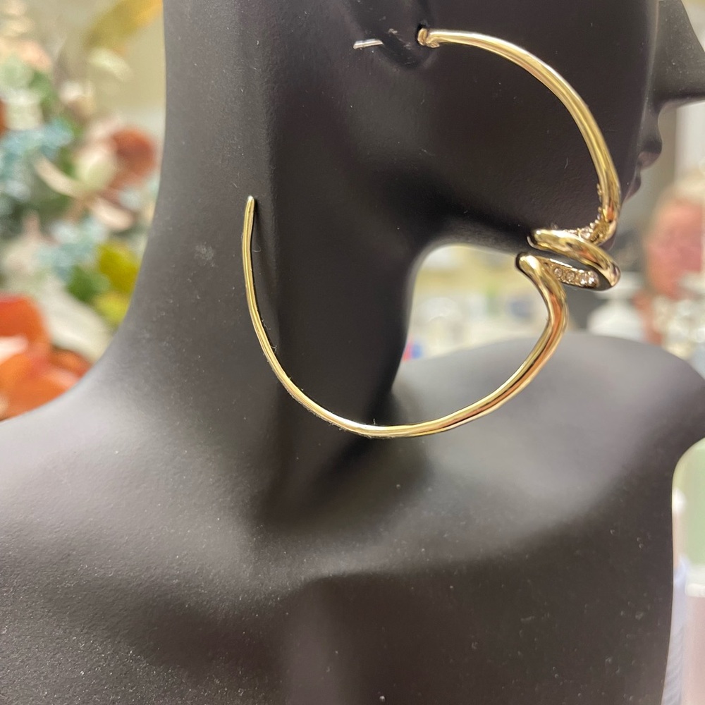 Alexis Bittar Encrusted Spiral Hoops - Picture 3 of 5